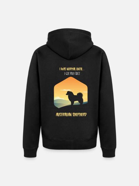 Australian Shepherd Geschenk - Unisex Premium Bio Zip Hoodie - Schwarz