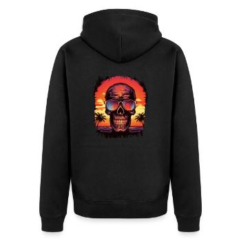 Birthday Present Birthday Baby Skeleton Tshirts - Unisex Premium Organic Zip Hoodie - black - Back - Nico (187cm)