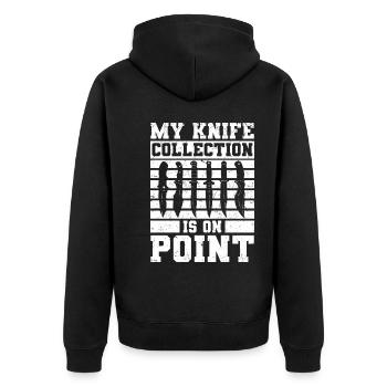 Knife collector - Unisex Premium Organic Zip Hoodie - black - Back - Nico (187cm)