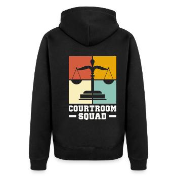 Anwalt Geschenke für Anwälte | Jurist Jura Student - Unisex Premium Bio Zip Hoodie - Schwarz - Hinten - Nico (187cm)