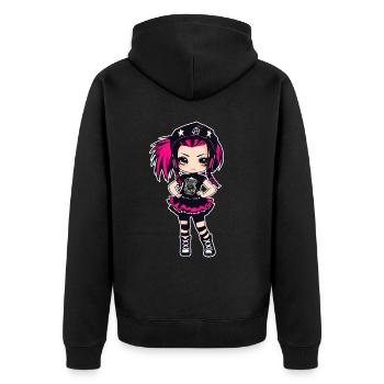 Cool Gothic Punk Girl - Unisex Premium Organic Zip Hoodie - black - Back - Nico (187cm)