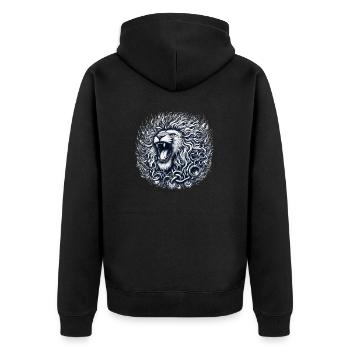 Living Like a Leo - Unisex Premium Organic Zip Hoodie - black - Back - Nico (187cm)