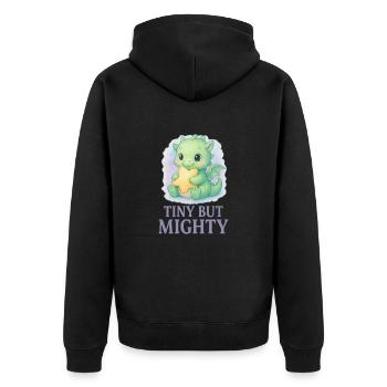 Tiny but Mighty – Cute Baby Dragon Watercolor Motif - Unisex Premium Organic Zip Hoodie - black - Back - Nico (187cm)