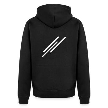3 Strokes - abstract simple motif (Style) - Unisex Premium Organic Zip Hoodie - black - Back - Nico (187cm)