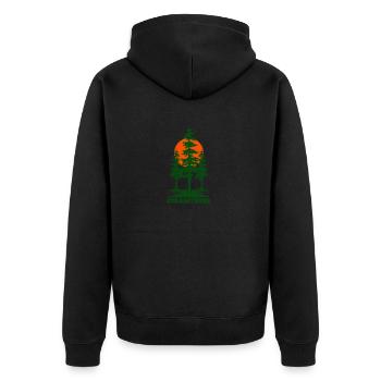 Team Trees Merchandise - Unisex Premium Bio Zip Hoodie - Schwarz - Hinten - Nico (187cm)