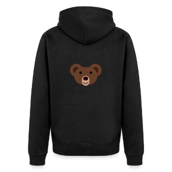 Bär Bear - Unisex Premium Bio Zip Hoodie - Schwarz - Hinten - Nico (187cm)