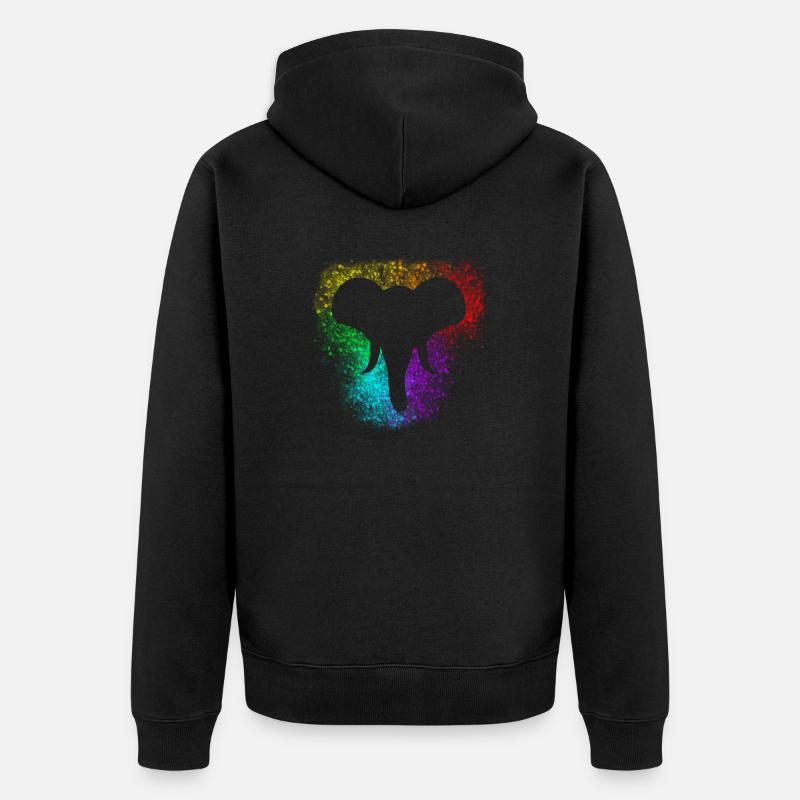 Rainbow splash tête d’éléphant - Veste à capuche bio Premium Unisexe - noir