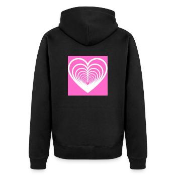 Coeurs Mêlés Rose - Veste à capuche bio Premium Unisexe - noir - Dos - Nico (187cm)
