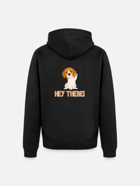 Hey there dog - Unisex Premium Organic Zip Hoodie - black
