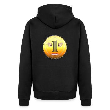 yeux de suricate en tête de pièce - Veste à capuche bio Premium Unisexe - noir - Dos - Nico (187cm)