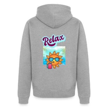 DETENTE RELAXATION - Veste à capuche bio Premium Unisexe - gris chiné - Dos - Nico (187cm)