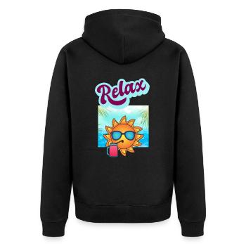 DETENTE RELAXATION - Veste à capuche bio Premium Unisexe - noir - Dos - Nico (187cm)