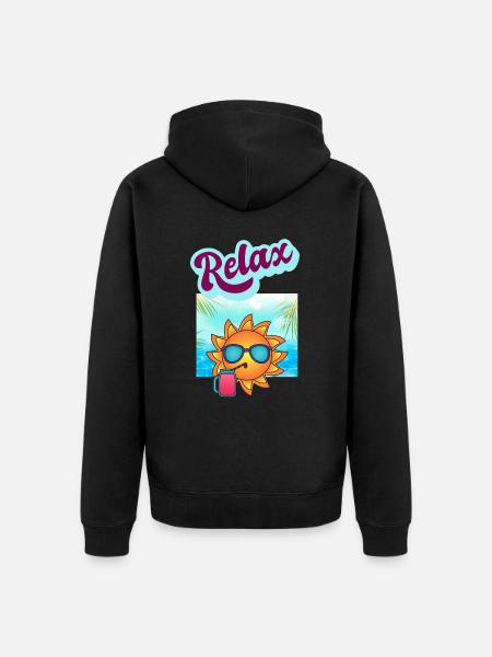 DETENTE RELAXATION - Unisex Premium Organic Zip Hoodie - black