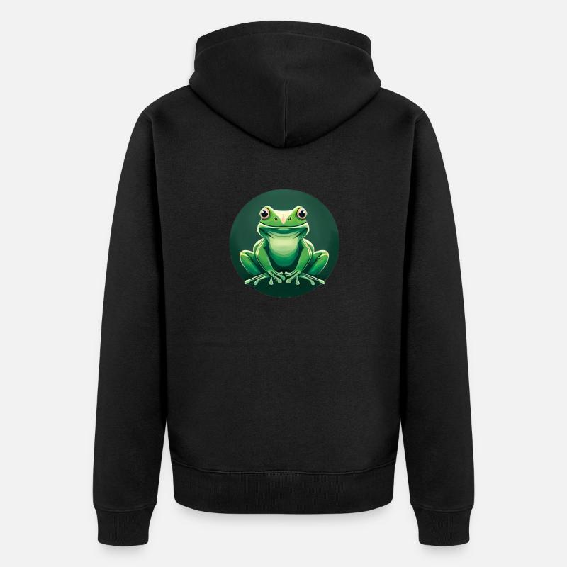 Frosch - Unisex Premium Bio Zip Hoodie - Schwarz