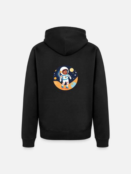 Kosmisches Kinderabenteuer - Unisex Premium Bio Zip Hoodie - Schwarz