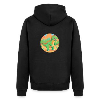 Jungle Dino Fun - Unisex Premium Organic Zip Hoodie - black - Back - Nico (187cm)