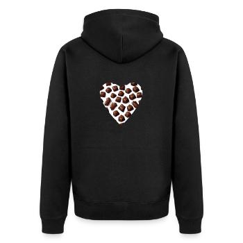 Sweet Seduction Chocolate Heart - Unisex Premium Organic Zip Hoodie - black - Back - Nico (187cm)