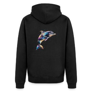 Beau dauphin pour les fans de vie marine, vacances - Veste à capuche bio Premium Unisexe - noir - Dos - Nico (187cm)