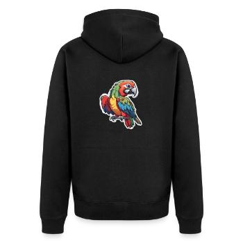 Perroquet ara coloré » - Veste à capuche bio Premium Unisexe - noir - Dos - Nico (187cm)