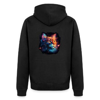 Katze für Katzenmamas, Geschenk Katze Samtpfote - Unisex Premium Bio Zip Hoodie - Schwarz - Hinten - Nico (187cm)