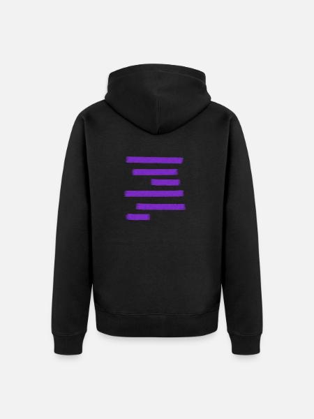 Purple Paint Bars - Unisex Premium Organic Zip Hoodie - black