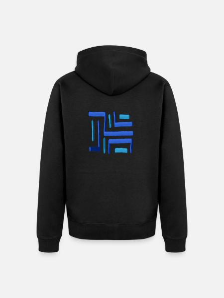 Labyrinth Painting Blue - Unisex Premium Organic Zip Hoodie - black