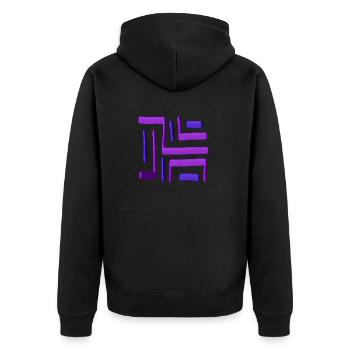 Labyrinthe peinture violette - Veste à capuche bio Premium Unisexe - noir - Dos - Nico (187cm)