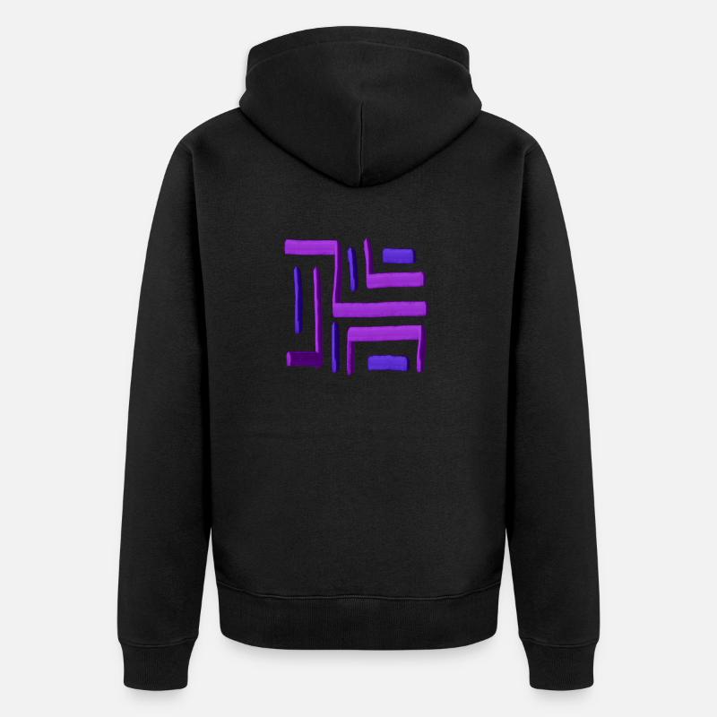 Labyrinthe peinture violette - Veste à capuche bio Premium Unisexe - noir