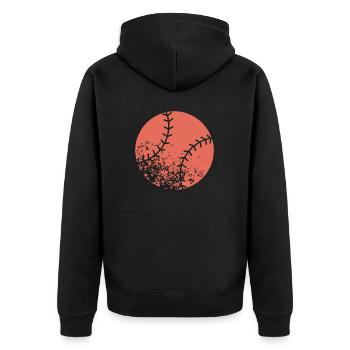 Baseball - Unisex Premium Bio Zip Hoodie - Schwarz - Hinten - Nico (187cm)