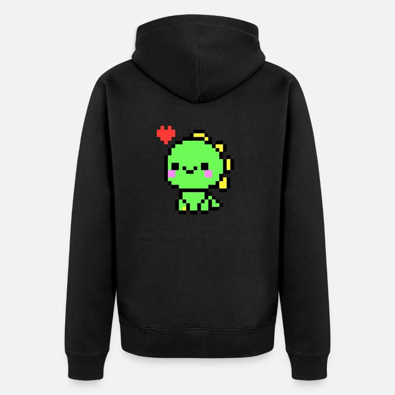 Mignon Dino vert - Veste à capuche bio Premium Unisexe - noir