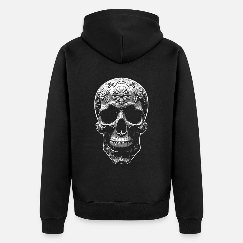 Crâne - Veste à capuche bio Premium Unisexe - noir