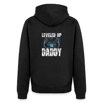 Nivelé jusqu’à la tenue de papa pour hommes Père Gamer - Veste à capuche bio Premium Unisexe - noir - Dos - Nico (187cm)
