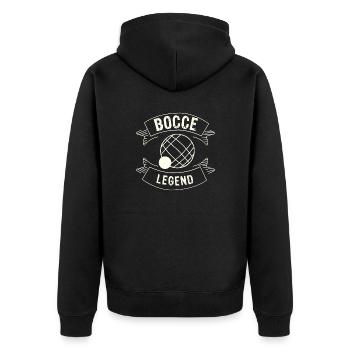 Légende de la pétanque disant boule de pétanque avec Jack Bocci - Veste à capuche bio Premium Unisexe - noir - Dos - Nico (187cm)