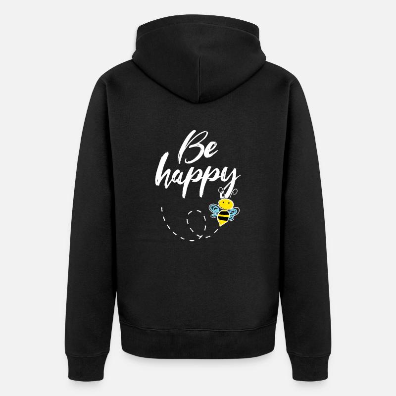 Be Happy Bee - Veste à capuche bio Premium Unisexe - noir