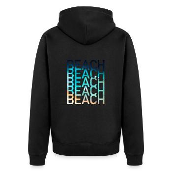 Beach Sommer - Unisex Premium Bio Zip Hoodie - Schwarz - Hinten - Nico (187cm)