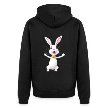 Funny Easter Bunny - Unisex Premium Organic Zip Hoodie - black - Back - Nico (187cm)