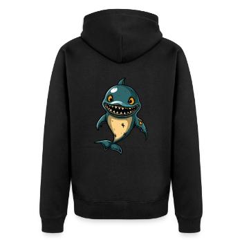 Dolphin Halloween Zombie - Unisex Premium Organic Zip Hoodie - black - Back - Nico (187cm)
