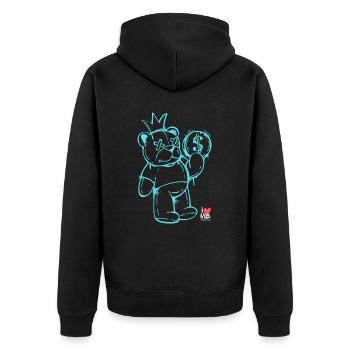 iLoveME - Unisex Premium Bio Zip Hoodie - Schwarz - Hinten - Nico (187cm)