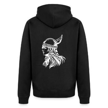 Valkyrie guerrière viking - Veste à capuche bio Premium Unisexe - noir - Dos - Nico (187cm)