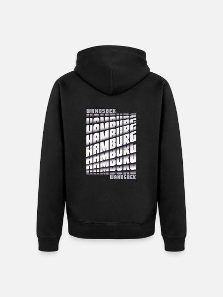 Hamburg Wandsbek - Unisex Premium Bio Zip Hoodie - Schwarz