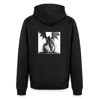 Dragon on Earth for children, boys and girls - Unisex Premium Organic Zip Hoodie - black - Back - Nico (187cm)