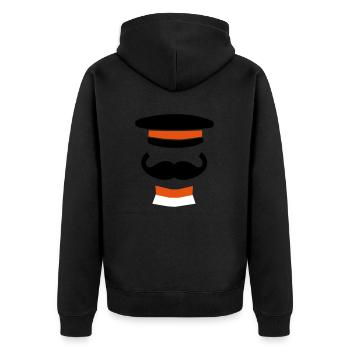 COHV 170 ans | Minimalisme 1.5 - Veste à capuche bio Premium Unisexe - noir - Dos - Nico (187cm)
