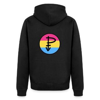 Emblème Pansexuel - Veste à capuche bio Premium Unisexe - noir - Dos - Nico (187cm)
