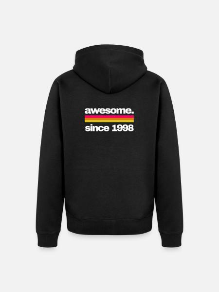 awesome since 1998 - Unisex Premium Bio Zip Hoodie - Schwarz