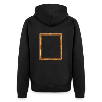 Goldener Bilderrahmen - Unisex Premium Bio Zip Hoodie - Schwarz - Hinten - Nico (187cm)