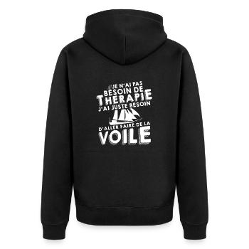 Thérapie - Faire De La Voile - Veste à capuche bio Premium Unisexe - noir - Dos - Nico (187cm)