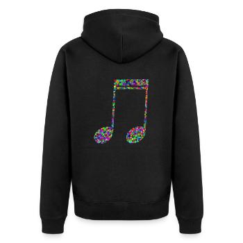 Musiknote - Unisex Premium Bio Zip Hoodie - Schwarz - Hinten - Nico (187cm)