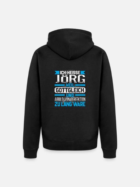 JÖRG - Gottgleich - Unisex Premium Bio Zip Hoodie - Schwarz