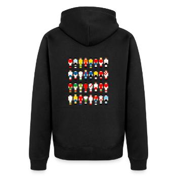Pixelart Fußball-Teams - Unisex Premium Bio Zip Hoodie - Schwarz - Hinten - Nico (187cm)
