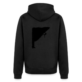 Climber - Unisex Premium Organic Zip Hoodie - black - Back - Nico (187cm)